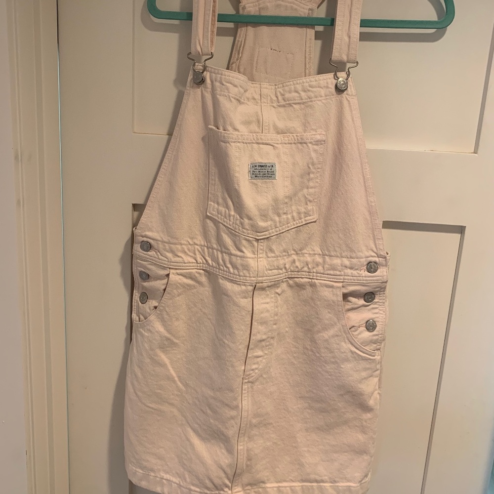 Levi’s Pink Denim Overalls Dress